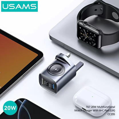 USAMS Chargeur 3-en-1 - iPhone + Apple Watch