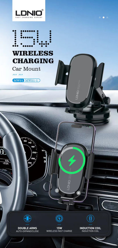 LDNIO 15W Wireless Charging Car Mount MW21